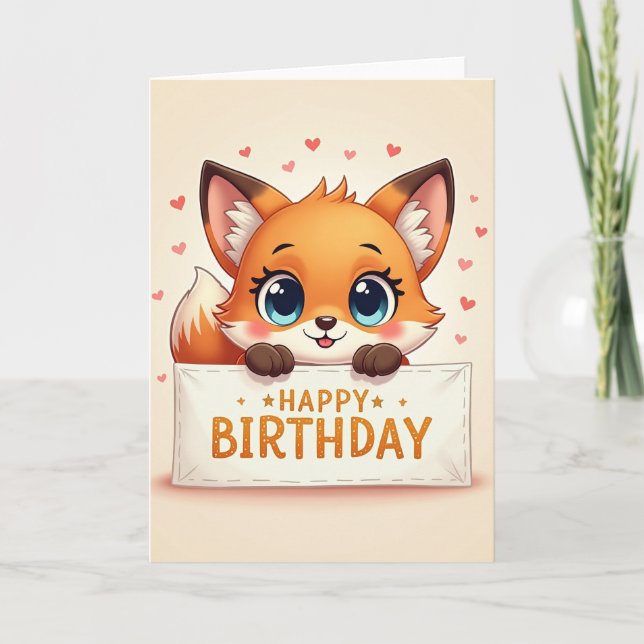 Sweet Fennec Blue Eyes Card (Front)