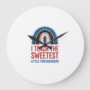Sweet Firecracker Teacher Vintage Vector Shirt_1 Large Clock