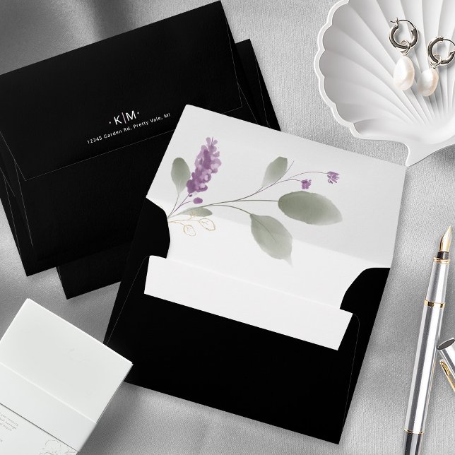 Sweet Floral Arch Wedding Lilac ID998 Envelope (Creator Uploaded)