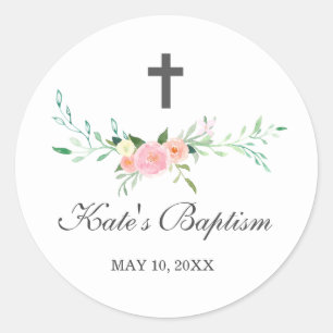 Sweet Floral Baptism Sticker
