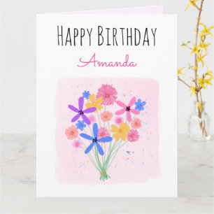 Sweet Floral Bouquet Birthday Card
