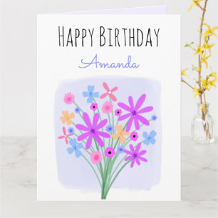 Sweet Floral Bouquet Birthday Card