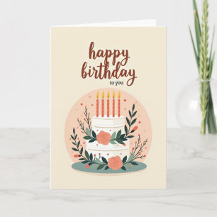 Sweet Floral Cake Card
