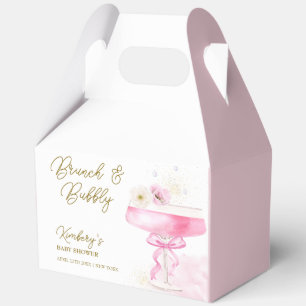 Sweet Floral Champagne Brunch Bubbly Baby Shower Favor Box