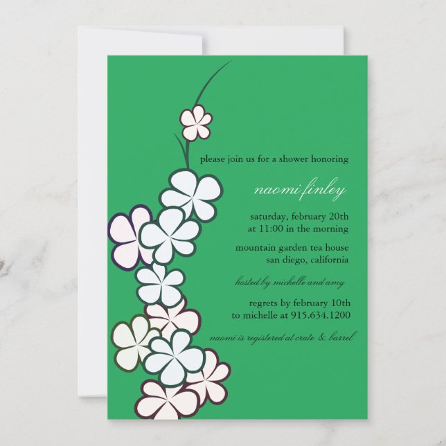 Sweet Floral - Invitations de douche nuptiale (Devant)