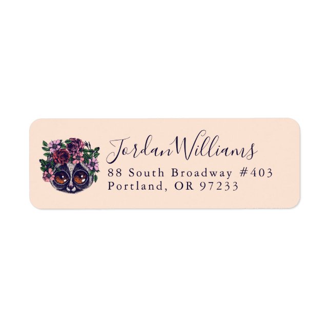 Sweet Floral Lemur | Add Your Name (Front)
