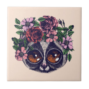 Sweet Floral Lemur Tile