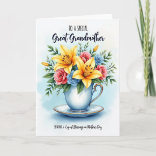 Sweet Floral Teacup Mothers Day Card