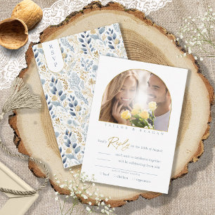 Sweet Floral Wedding Photo ID1045 RSVP Card