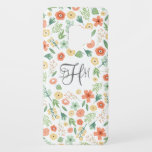 Sweet Florals Monogrammed Galaxy S3 Case<br><div class="desc">Cute and girly floral pattern design that can be customized with your monogram.</div>