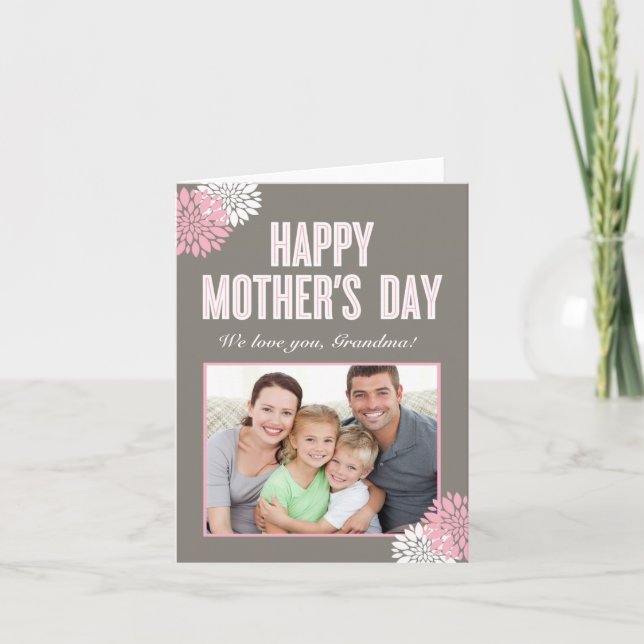 Sweet Florals Mothers Day Photo Card (Front)