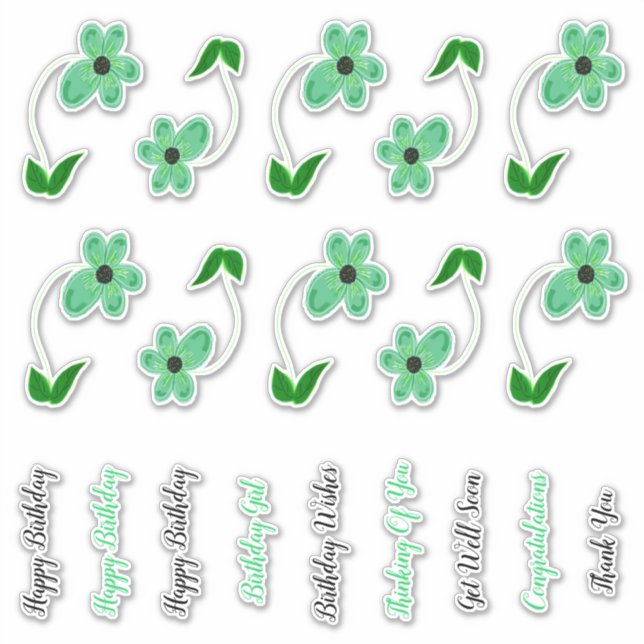 Sweet Flower Bloom Vinyl Decals (Front)