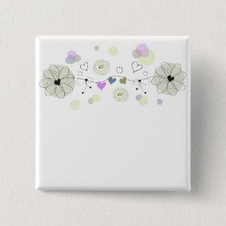 Sweet Flowers 2 Inch Square Button
