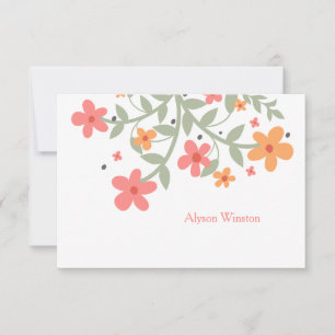 Sweet Flowers Personalized Notecard