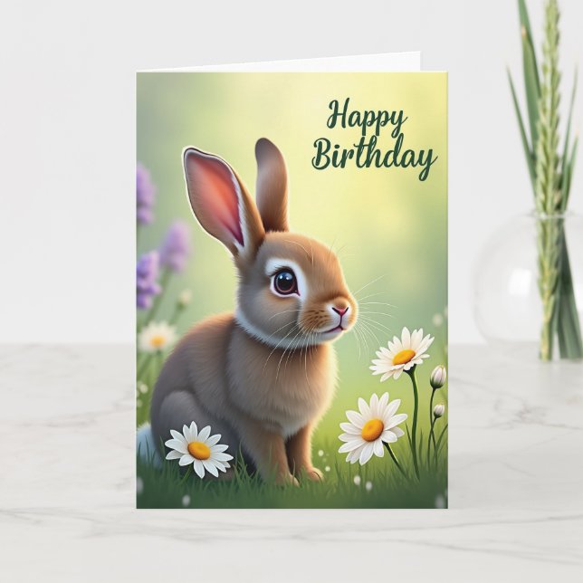 Sweet Fluffy Bunny Card (Front)