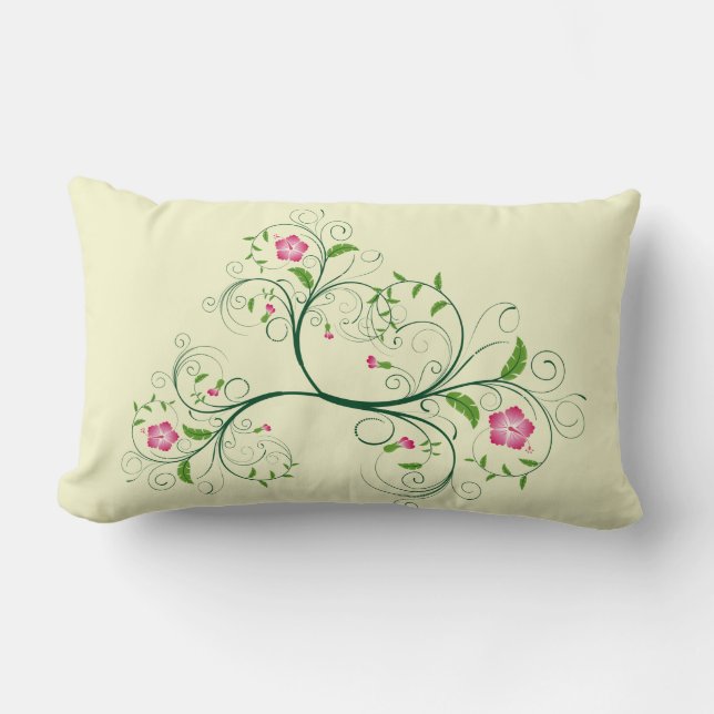 Sweet Foral Lumbar Pillow (Front)