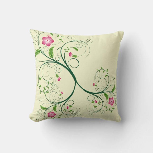 Sweet Foral Throw Pillow (Front)