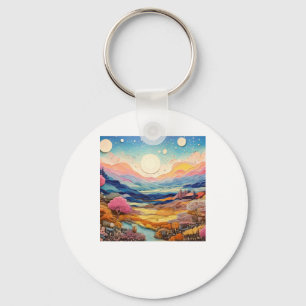 Sweet Forest Psychedelic Landscapes Sublime Nature Keychain