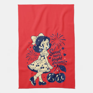 Sweet Fourth of July Independence Day Kitchen Towel
