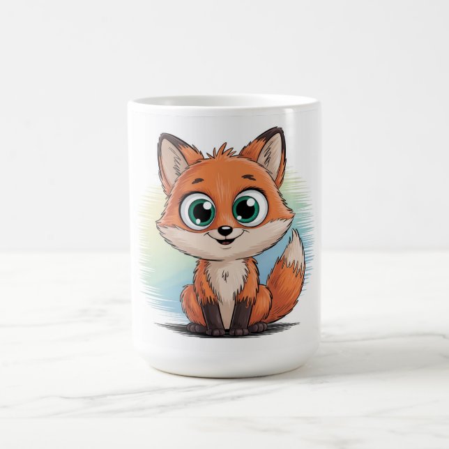 Sweet Fox Cartoon | Cute Animal Illustration  Coffee Mug (Center)