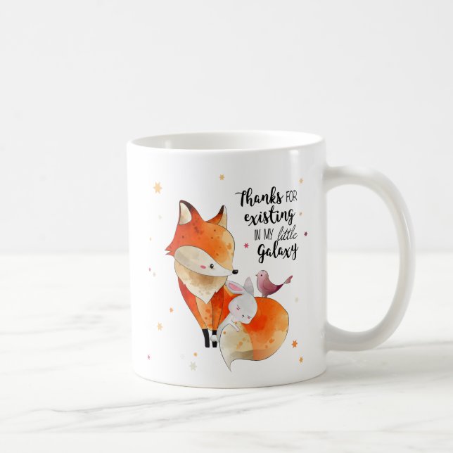 Sweet fox with rabbit and bird - sweet spell coffee mug (Right)