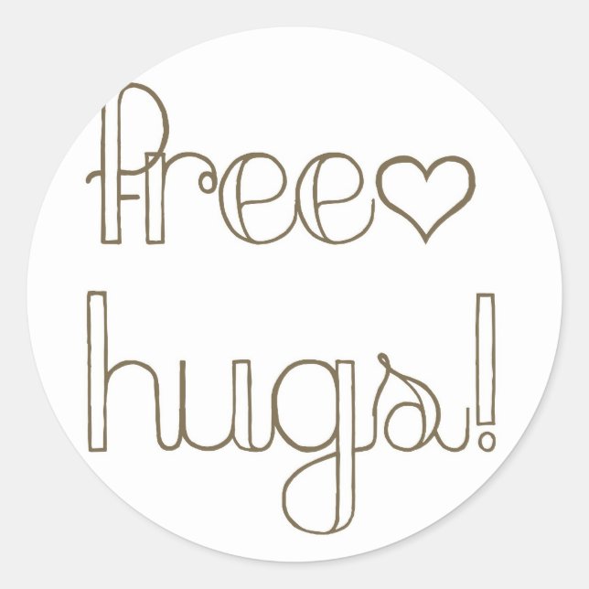 Sweet Free Hugs Heart Card Seal Sticker (Front)