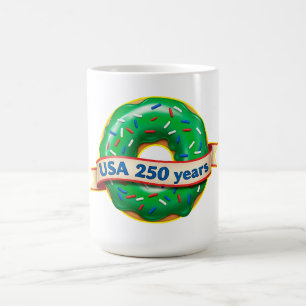 Sweet Freedom Doughnut USA 250 Years Coffee Mug