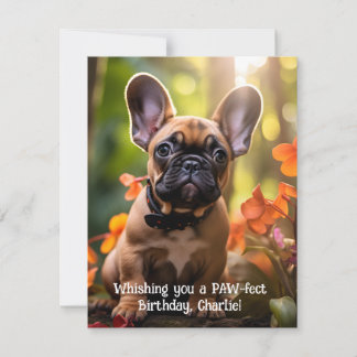 🐶💗Sweet Frenchie puppy in a jungle Card