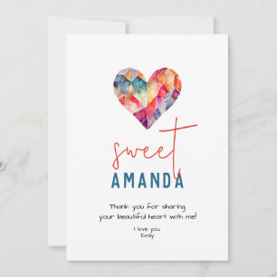 Sweet friend heart holiday card