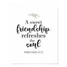 Sweet Friendship Bible Verse Hand Lettering Quote