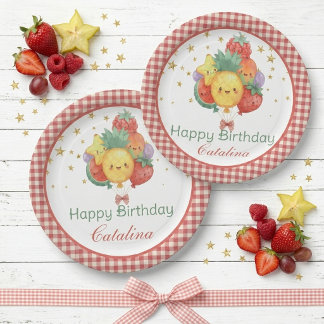 Sweet Fruit Birthday | Tropical Kids Party Paper Plate