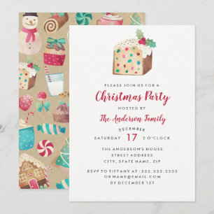 Sweet Fruitcake Christmas Party Card