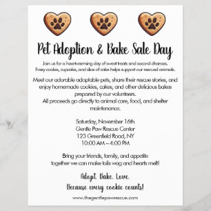 Sweet Fundraiser for Animal Rescue Flyer