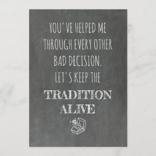 Sweet Funny Bridesmaid / Maid of Honour Proposal Invitation