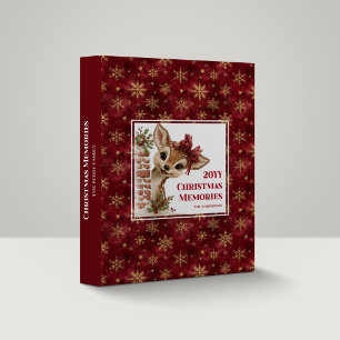 Sweet Funny Deer Holiday Family Ring Binder
