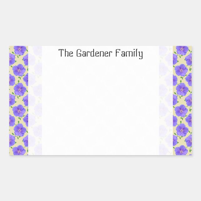 Sweet Garden Blue Geranium Flower on any Colour Sticker (Front)