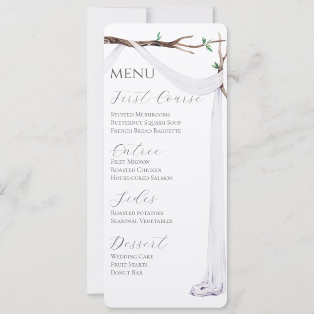 Sweet Garden Menu Invitation (Front)