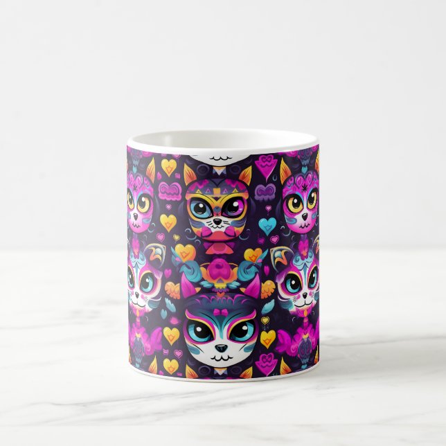 😻 Sweet Gatos de Muertos Fiesta Coffee Mug (Center)