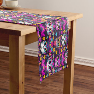 😻 Sweet Gatos de Muertos Fiesta Short Table Runner
