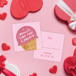 Sweet Gelato Pink Classroom Valentine's Day Card<br><div class="desc">This modern and sweet Valentine's Day classroom card features a pale pink polka dot background with a cute illustration of a pink gelato cone. The greeting on the front says "I really like you a gelato". On the back you can customize it with your child's name and there is plenty...</div>