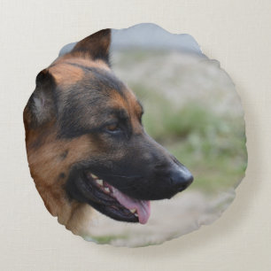 Sweet German Shepherd Dog Round Pillow
