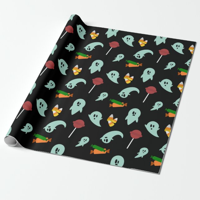 Sweet Ghost Wrapping Paper (Unrolled)