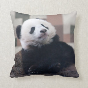 Sweet Giant Panda Baby Throw Pillow