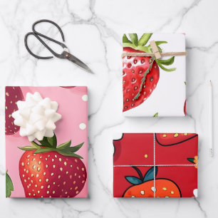 Sweet Giant Strawberry Wrapping Paper Sheet