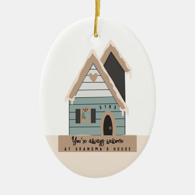 Sweet Gift From Grandma for Grandkids  Ceramic Ornament (Front)
