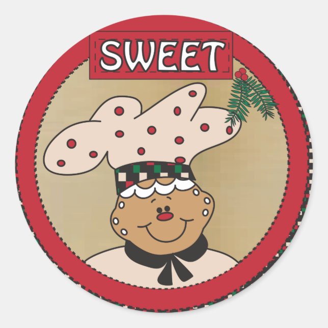 Sweet Gingerbread Classic Round Sticker (Front)