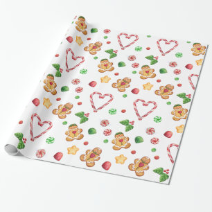 Sweet Gingerbread Cookies & Candy Wrapping Paper