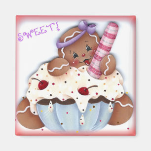 Sweet Gingerbread Dessert Magnet