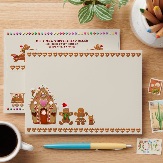 Sweet Gingerbread Home Envelope (Desk)