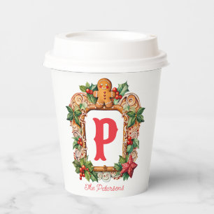 Sweet Gingerbread Monogram Paper Cups